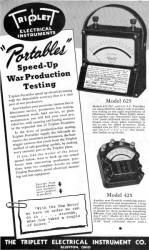 Triplett Electrical Instrument Advertisement from September 1942 QST - RF Cafe