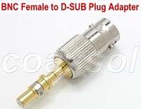 BNC Female to D-SUB Plug Adapter - RF Cafe