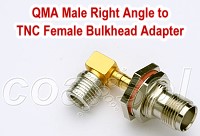 QMA Male Right Angle to TNC Female Bulkhead Adapter - RF Cafe