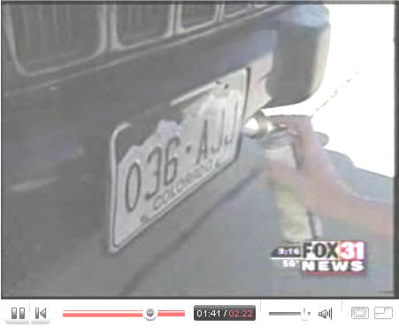 License plate stealth spray
