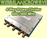 Werbel Microwave Intros 4-Way Power Divider for 600 to 7400 MHz - RF Cafe