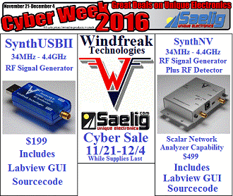 Windfreak Technologies / Saelig Company Cyber Week Sale - RF Cafe