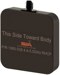 Southwest Antennas Part # 1065-039, LHCP 4.4 – 5.0 GHz Body Worn Antenna