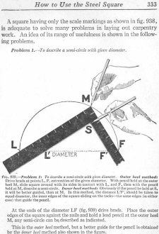 Audels Carpenter and Builders Guide - Drawing a Circle with a Builder's Square (page 333) - RF Cafe