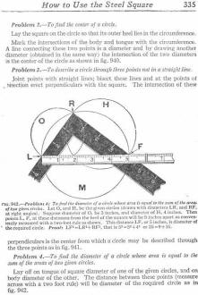 Audels Carpenter and Builders Guide - Drawing a Circle with a Builder's Square (page 335) - RF Cafe
