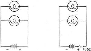 Electricity - Basic Navy Training Courses - Figure 23 - Unprotected and protected circuits