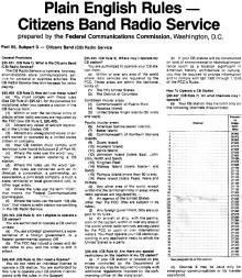 Plain English Rules (page 1) - Citizens Band Radio Service - RF Cafe