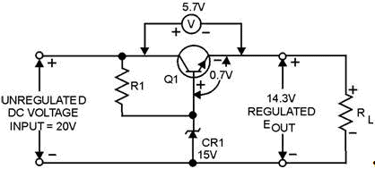 Series voltage regulator (with voltages)