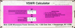 M/A-COM VSWR Calculator