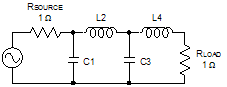 Prototype filter schematic - capacitor input - RF Cafe