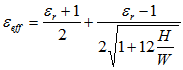 Microstrip calculation equation - RF Cafe