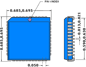 PLCC-44 Package Outlines - RF Cafe