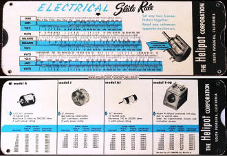 The Helipot Corporation Electrical Slide Rule - RF Cafe