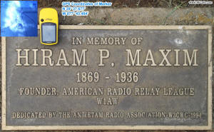 Grave marker of ARRL founder Hiram Percy Maxim (Rose Hill Cemetery) - RF Cafe