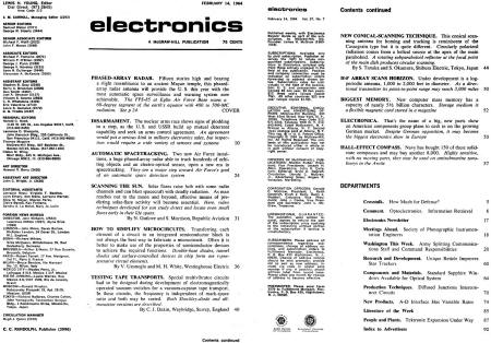 February 14, 1964 Radio-Electronics Table of Contents - RF Cafe