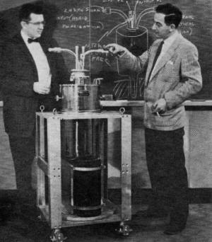 H. E. D. Scovil of Bell Laboratories points out to R. W. DeGrasse - RF Cafe