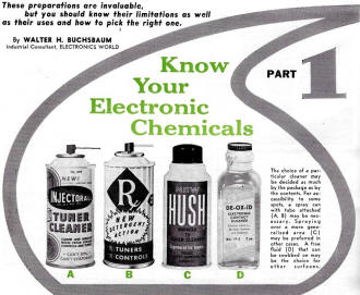 Know Your Electronic Chemicals, February 1960 Electronics World - RF Cafe