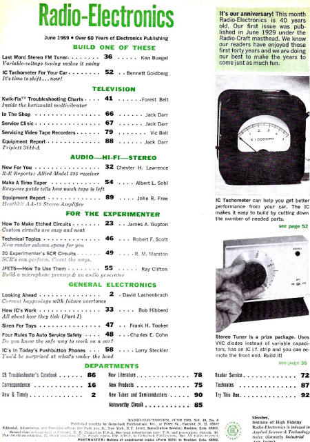 June 1969 Radio-Electronics Table of Contents - RF Cafe