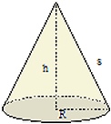 Volume and surface area of a right circular cone - RF Cafe