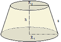Volume and surface area of a frustrum right circular cone - RF Cafe