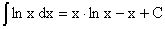 ln(x) dx Basic Indefinite Integrals - RF Cafe