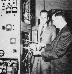 The inventor of the maser, Dr. Charles H. Townes, of Columbia University, and J. P. Cedarholm of IBM - RF Cafe