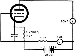 This diagram, with different component values, is the basis for several questions on ohm's law which appear in the General Class Amateur exam - RF Cafe