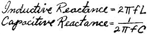 Inductive & capacitive reactance formulas - RF Cafe