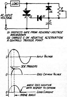 Schematic of a typical pulse triggering circuit to turn on SCR - RF Cafe