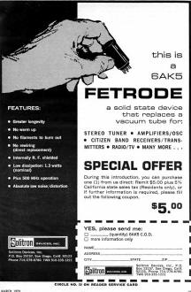 Solitron Devices Fetrode Advertisement, March 1973 Popular Electronics - RF Cafe