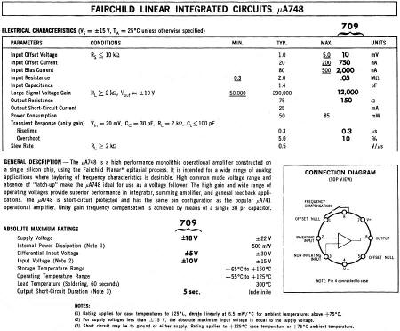 Fairchild Linear Integrated Circuits μA748 - RF Cafe