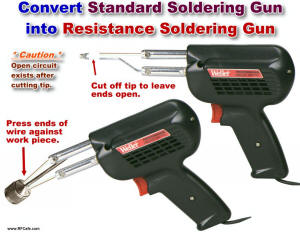 Convert Weller Soldering Gun to Resistance Soldering Tool - RF Cafe