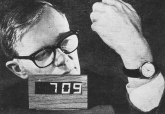 Prototype liquid crystal digital readout for watches and calculators - RF Cafe