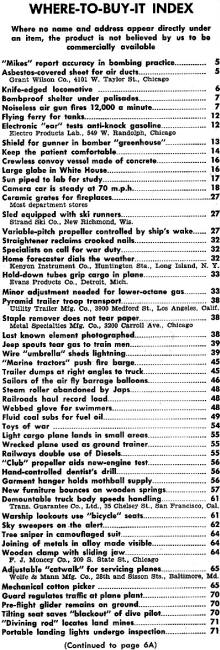 April 1943 Popular Mechanics Table of Contents (p2) - RF Cafe