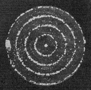concentric rings of the lycopodium collected at the nodes - RF Cafe