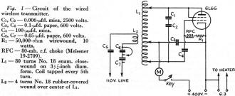 Circuit of the wired wireless transmitter - RF Cafe