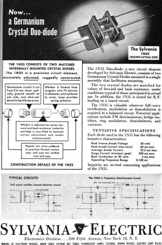 Sylvania Electric Duo Diode, July 1946 QST - RF Cafe