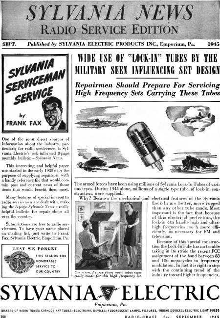 Sylvania News Radio Service Edition, September 1945, Radio Craft - RF Cafe