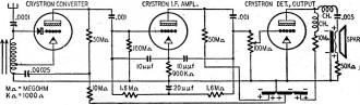 Crystron superhet with 3-segment electret and electret speaker - RF Cafe