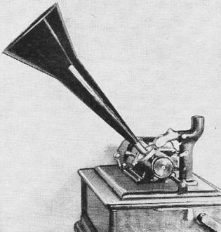 Recording attachment included a horn, recorder, and a special basket - RF Cafe
