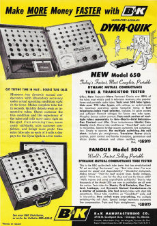 B&K Dyna-Quik Tube Tester, November 1957 Radio-Electronics - RF Cafe