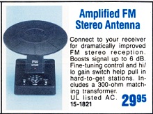 Archer Tandy 15-1821 Amplified FM Antenna - RF cafe