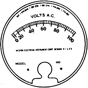 AC volts meter face - RF Cafe