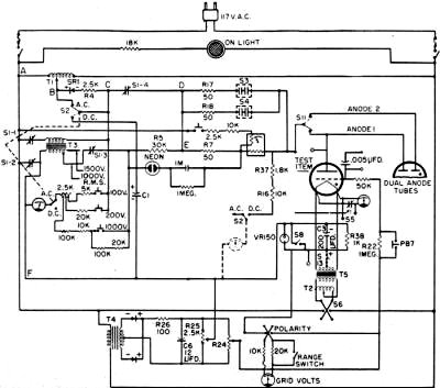 Complete schematic for the Alectric specialized thyratron tester - RF Cafe
