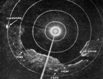Normandy beaches looked like this in the radar scopes of Eighth Air Force bombers - RF Cafe