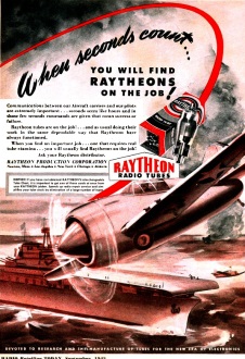 Raytheon Radio Tubes Ad, September 1942 Radio Retailing Today - RF Cafe
