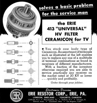 Erie Resistor Corporation Advertisement, January 1952 Radio & Television News - RF Cafe