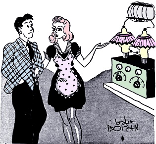 Electronic themed comic in October 1949 Radio & TV News - RF Cafe