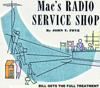 Mac's Radio Service Shop: Bill Gets the Full Treatment, December 1949 Radio & Television News - RF Cafe
