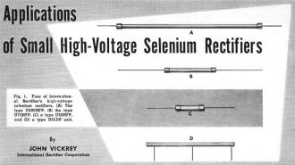 Four of International Rectifier's high-voltage selenium rectifiers - RF Cafe